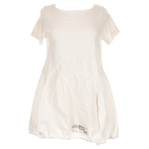 🌸 RUNDHOLZ Black Label Cotton Mixed Media Tulip T-Shirt Top, White, Size S, EUC - Picture 3 of 9